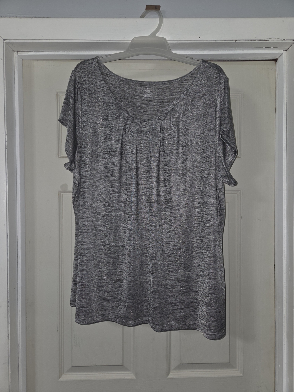 Worthington Heather Gray Short-Sleeve Knit Top